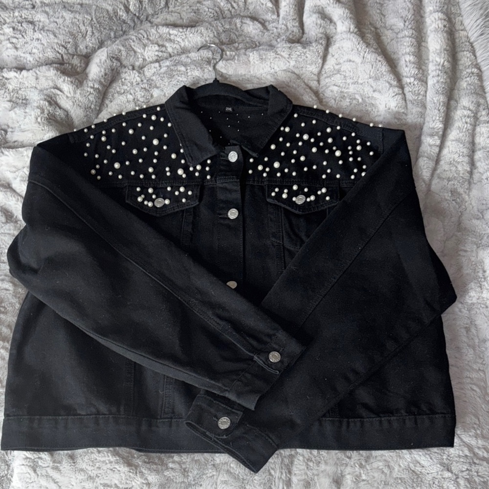 Black Studded Jean Jacket